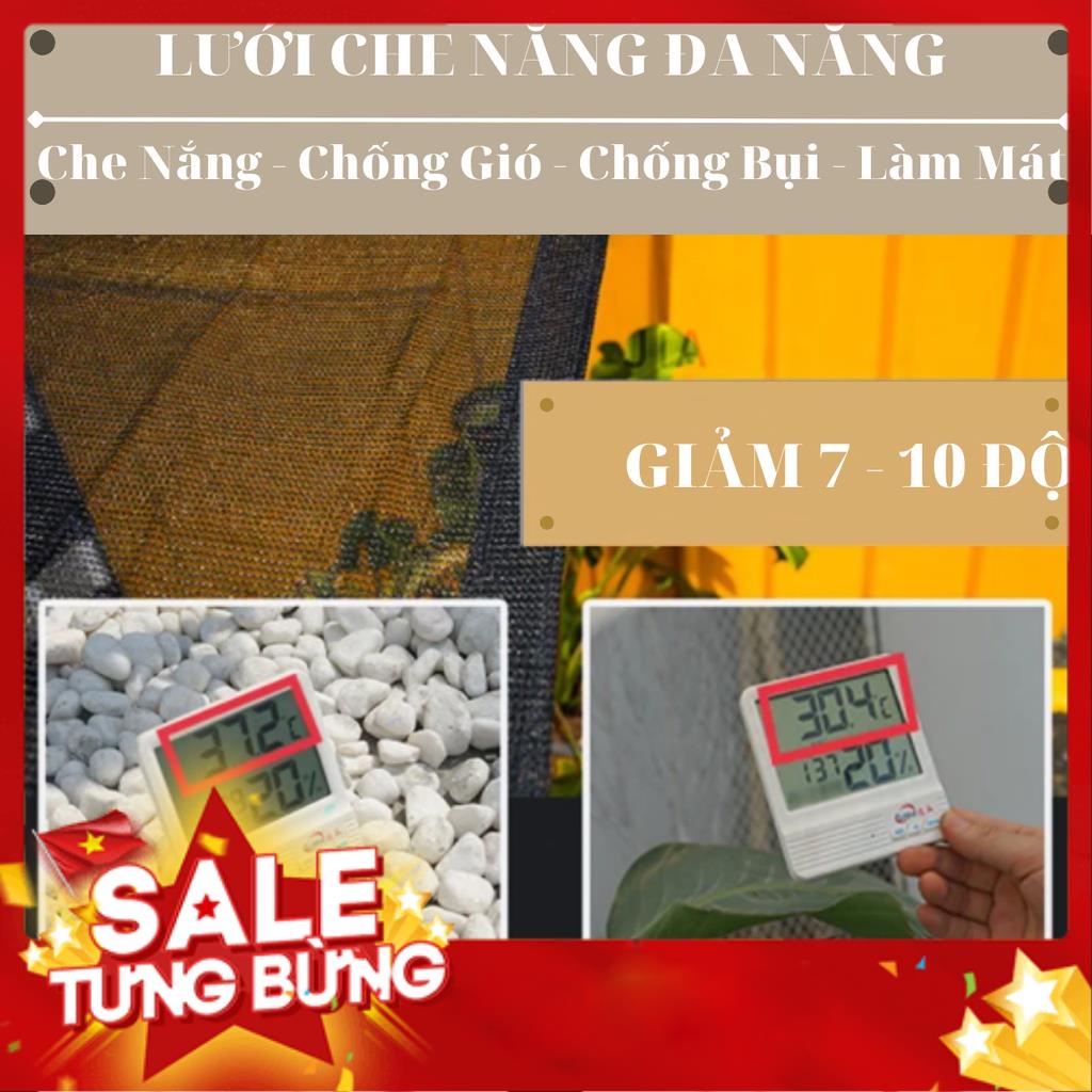 Lưới Che Nắng Nam Việt - Giá Bán Trên 1 Mét Vuông - Màu Vàng - May Viền Đóng Khoen Sẵn