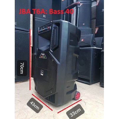 Loa kéo Karaoke Bluetooth JBA T6A: Bass 40, Có 2 Micro không dây đi kèm