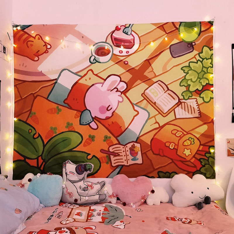vải treo tường decor Vải Treo Trang Trí Tường Phòng Ngủ Kiểu Hoạt Hình Đáng Yêu