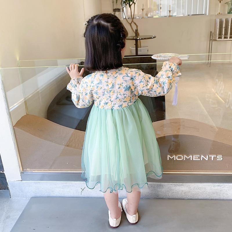 Đầm bé gái thêu hoa phong cách Trung Quốc