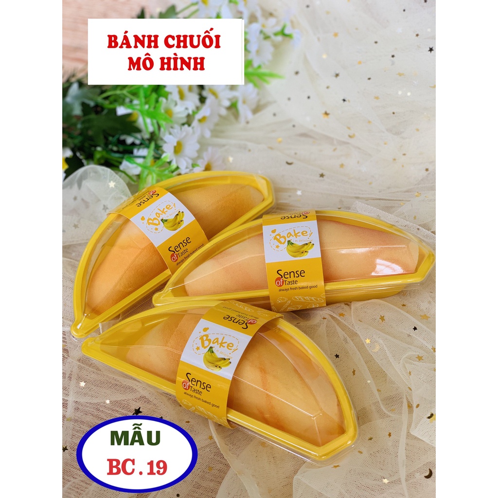 Bánh chuối mô hình, hộp đựng bánh chuối, bánh chuối mẫu để trưng bày, phụ kiện ngành bánh, đạo cụ chụp ảnh
