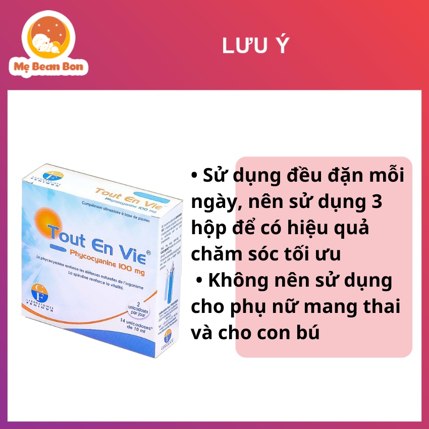 Tảo biển Pháp Tout En Vie kèm vitamin C 100mg 14ốngx15ml dạng nước giúp chăm sóc da tốt cho huyết áp tim mạch tiểu đương
