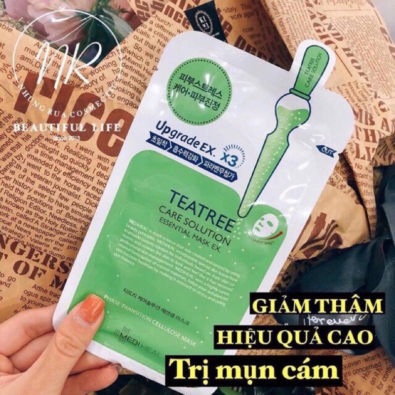 Mặt Nạ Mediheal Essential Teatree / Vita / Placenta / Collagen / Aquaring Cấp Nước. Đủ Vị chính hãng cam kết