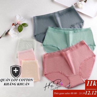 Quần Lót Cotton Kháng Khuẩn Cạp Lưới Quả Trám Xuất Nhật Cao Cấp (45-60kg)