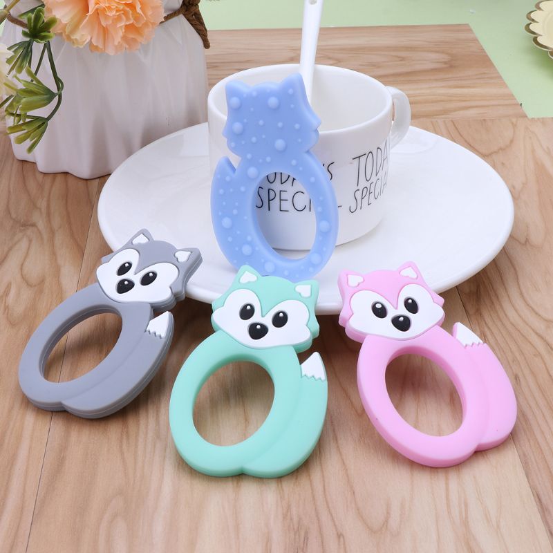 Đồ Chơi Gặm Nướu Hình Cáo Bằng Silicone DIY Dành Cho Trẻ Em