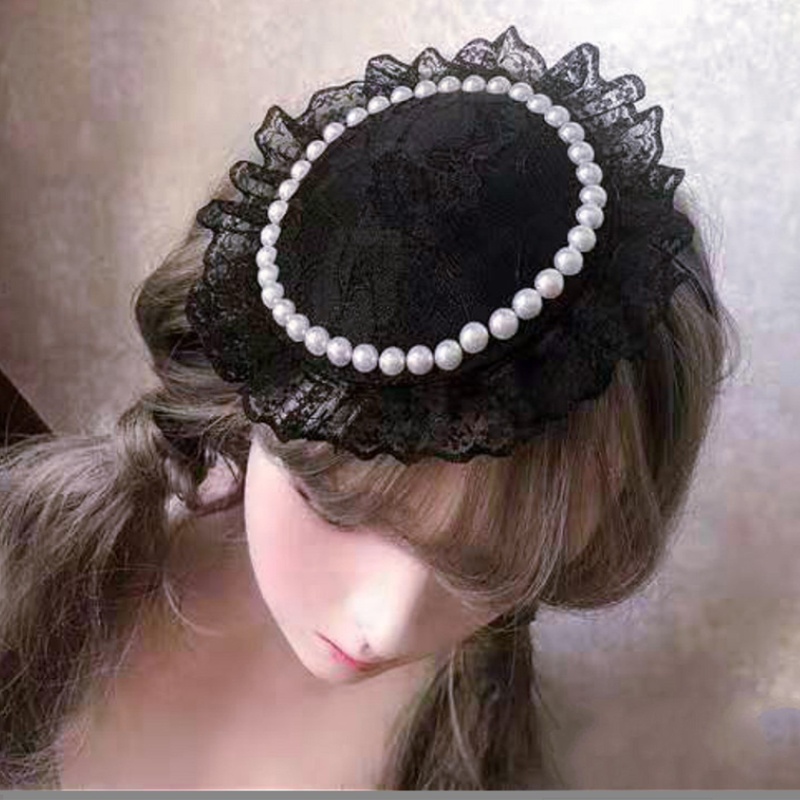 XIXI Băng Đô Ren Lưới Đính Ngọc Trai Hóa Trang Lolita Dành Cho Nữ