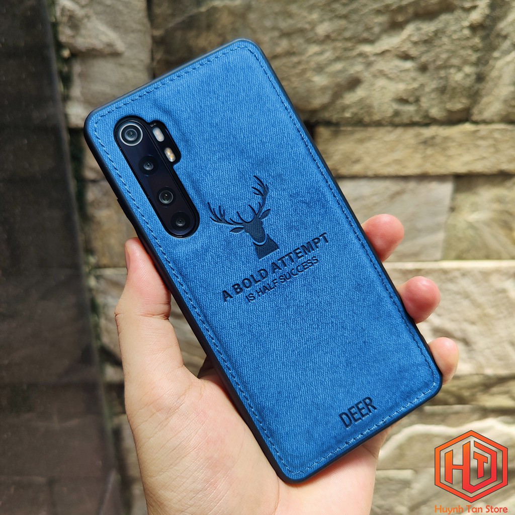 Ốp Lưng Xiaomi Mi Note 10 Lite vân da khắc hình Nai