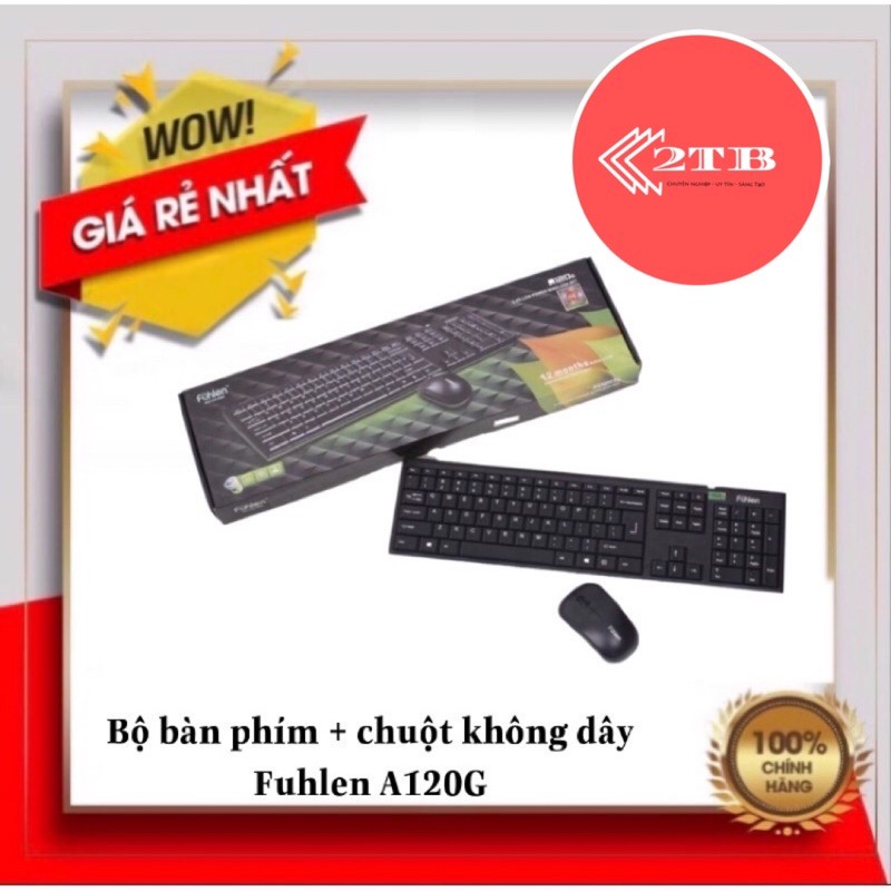 Bộ bàn phím + chuột không dây Fuhlen A120G-2TB online