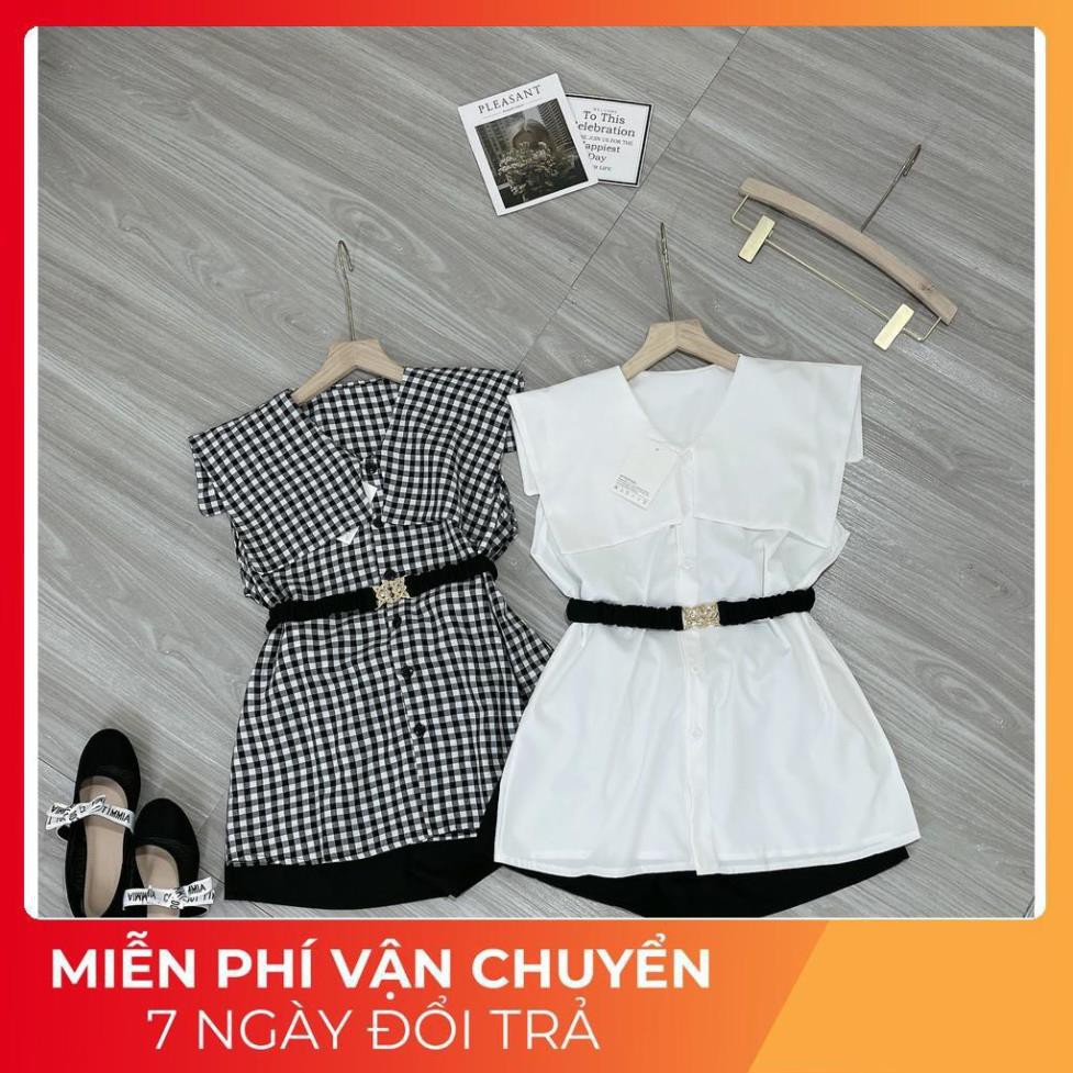[ 𝐅𝐑𝐄𝐄 𝐒𝐇𝐈𝐏 ] Set Cổ Vuông Tay Rơi Kèm Đai Thắt Eo