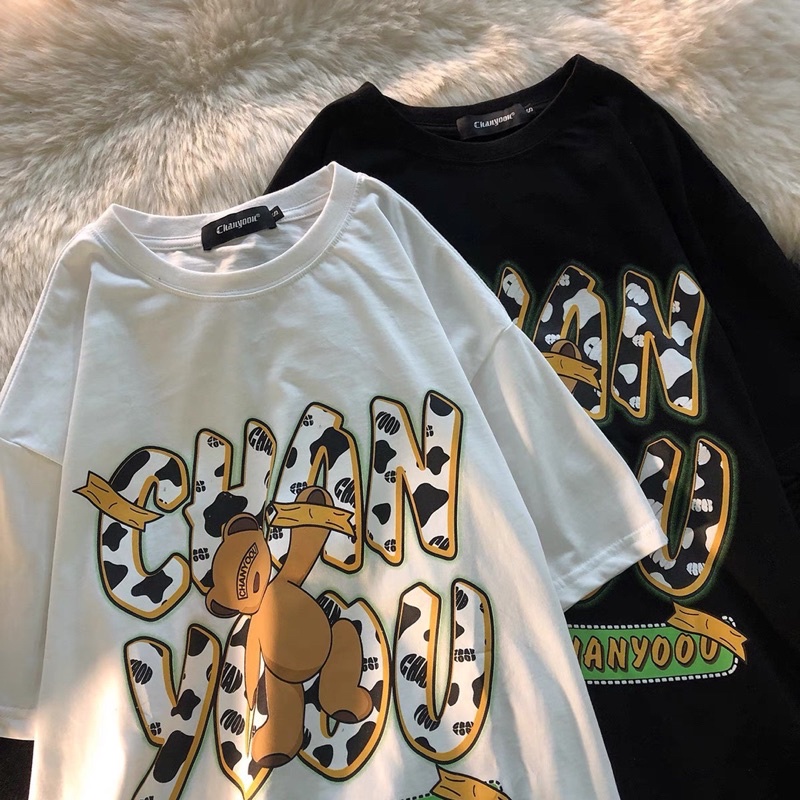 Áo thun tay lỡ CHANYOU form rộng ulzzang (ẢNH THẬT)