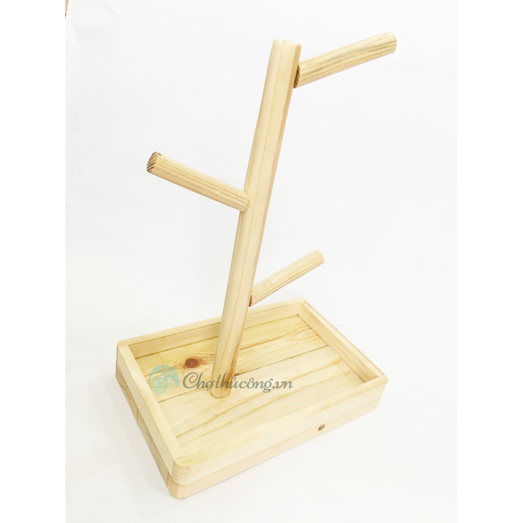 Giá khay gỗ để bàn, Kệ đựng văn phòng phẩm đa năng bằng gỗ tự nhiên 22x15x32cm