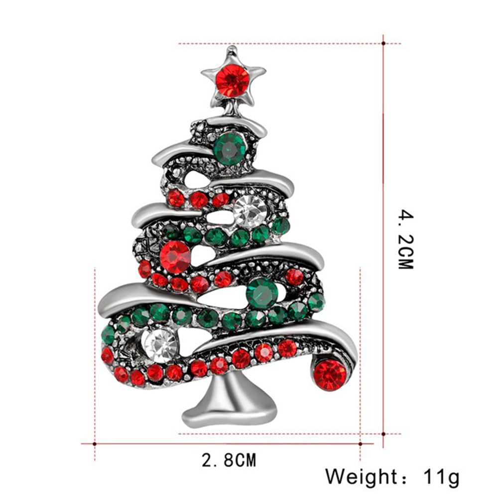 Crystal Claus Santa Brooches Christmas Tree Brooch