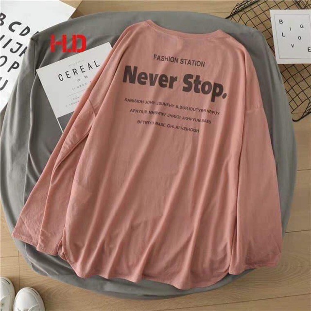 [FREESHIP ĐƠN TỪ 50K] Áo thun Never stop dài tay HDA0919