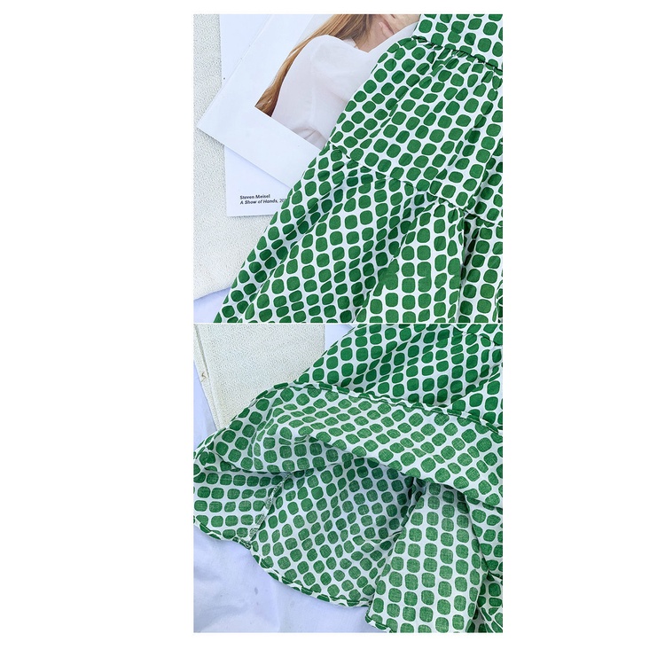Đầm Công Chúa Hai Dây Mùa Hè Bằng Cotton Màu Xanh Lá Tươi Mới Phong Cách Phương Tây Cho Bé Gái 0329
