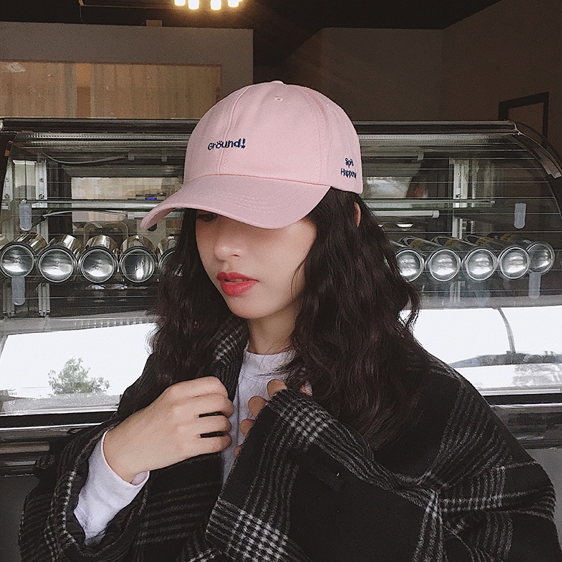 Mũ Lưỡi Trai Vành Cong Mềm Chống Nắng Màu Hồng Phong Cách Hàn Quốc Thời Trang Xuân Hè Cho Nữ