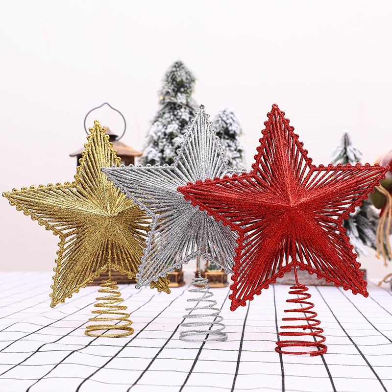 Ngôi sao gắn trên đỉnh cây thông Noel bằng sắt dùng trang trí nhà cửa sáng tạo