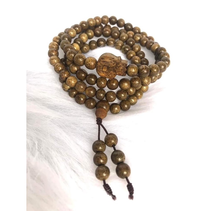 Vòng Trầm Hương Tốc Tự Nhiên - Mix Charm Thánh Giá, Hồ Ly - Chuỗi Tràng Hạt 108