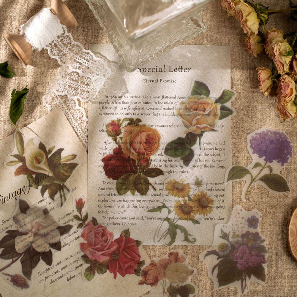 CHOOKEY Bộ 60 Miếng Dán Trang Trí Bằng Giấy In Hoa Dễ Sử Dụng