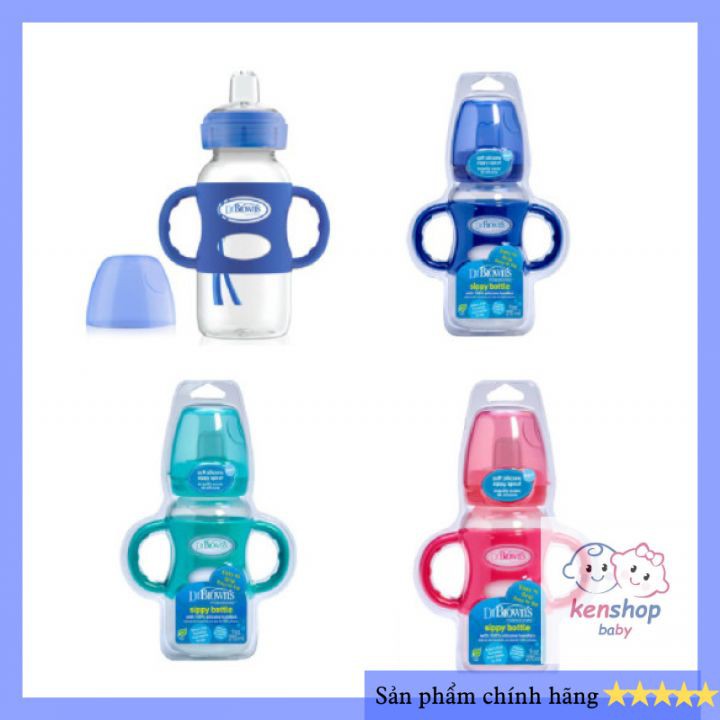 [HÀNG CHÍNH HÃNG] Bình sữa hai tay cầm cổ rộng Dr.Brown's Option Plus Sippy 270ml-nhựa PP