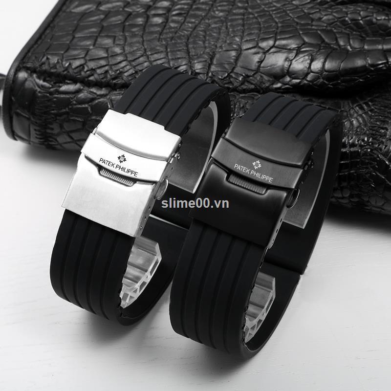 Dây đeo đồng hồ thể thao PATEK PHILIPPE bằng silicone 20mm chống thấm nước thời trang cho nam và nữ