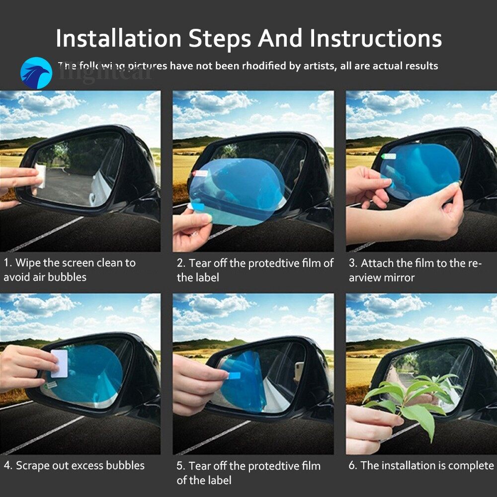 Bộ 2 Miếng Dán Nano Chống Thấm Nước Chống Sương Mù Dành Cho Gương Chiếu Hậu Xe Hơi GTIOATO