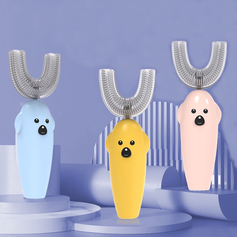 [Hàng mới về] Bàn chải đánh răng điện làm từ silicon chạy bằng pin tự động dành cho trẻ sơ sinh