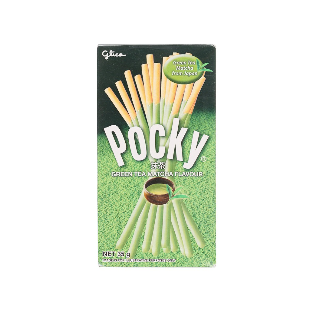 Bánh que Glico Pocky phủ kem trà xanh hộp 35g