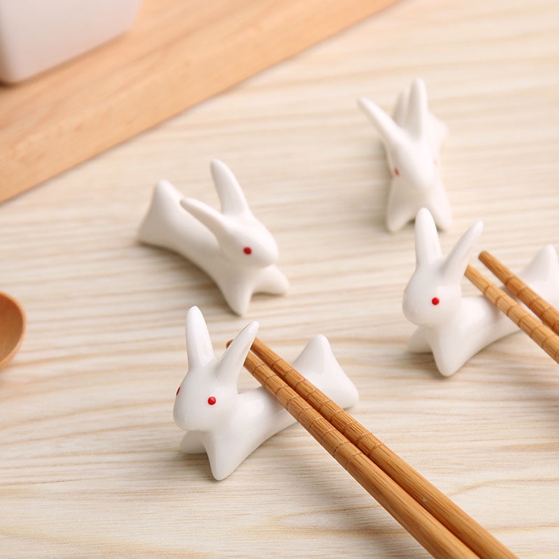 Gác Đũa Gốm Hình Thỏ Trắng