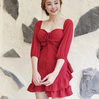 Váy trễ vai nhún ngực bèo