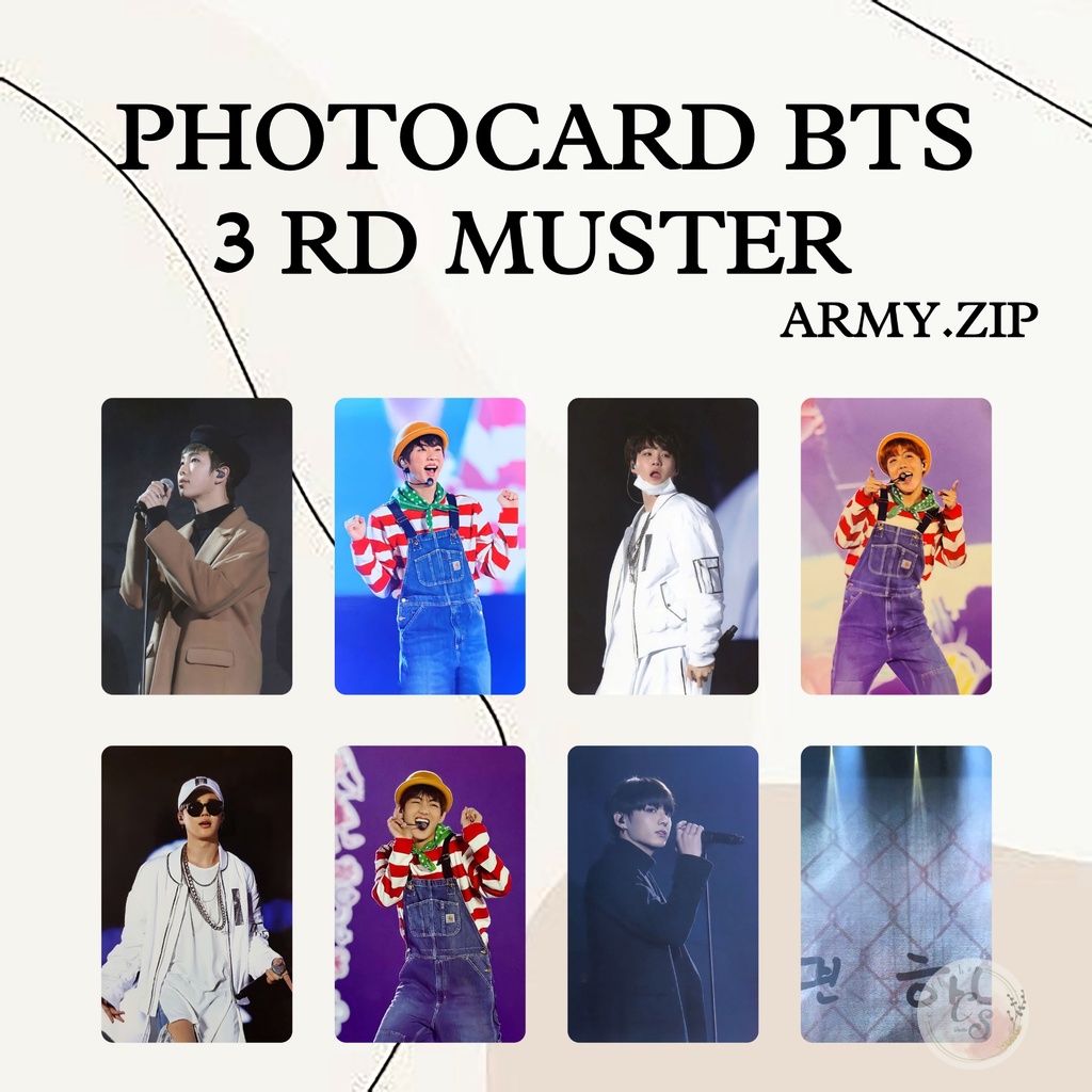 [ PHOTOCARD ] Thẻ Card Bo Góc Thành Viên BTS - 3RD MUSTER ARMY ZIP - Giấy C300 Cứng Cáp - Cán Sần Xịn [F