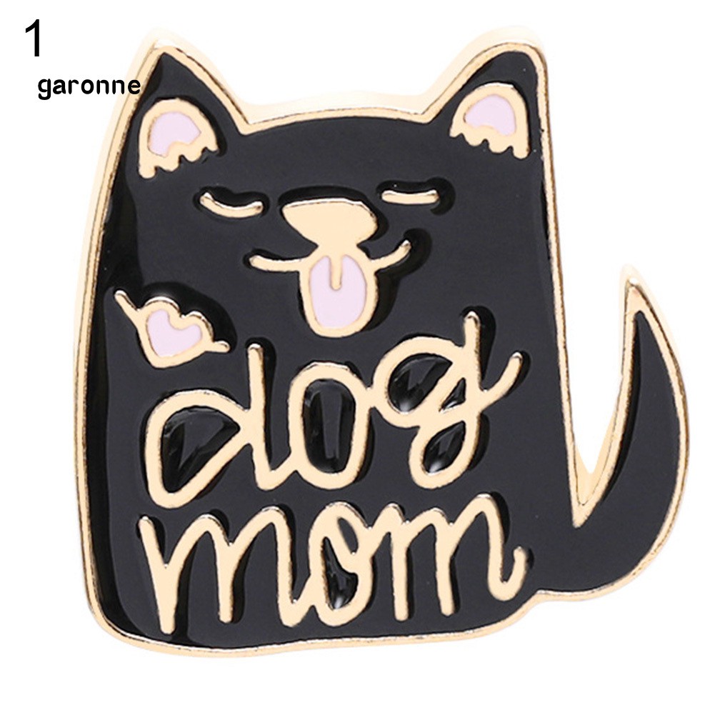 GA_Fashion Women English Letter Dog Mom Cat Lady Badge Brooch Pin Clothes Jewelry