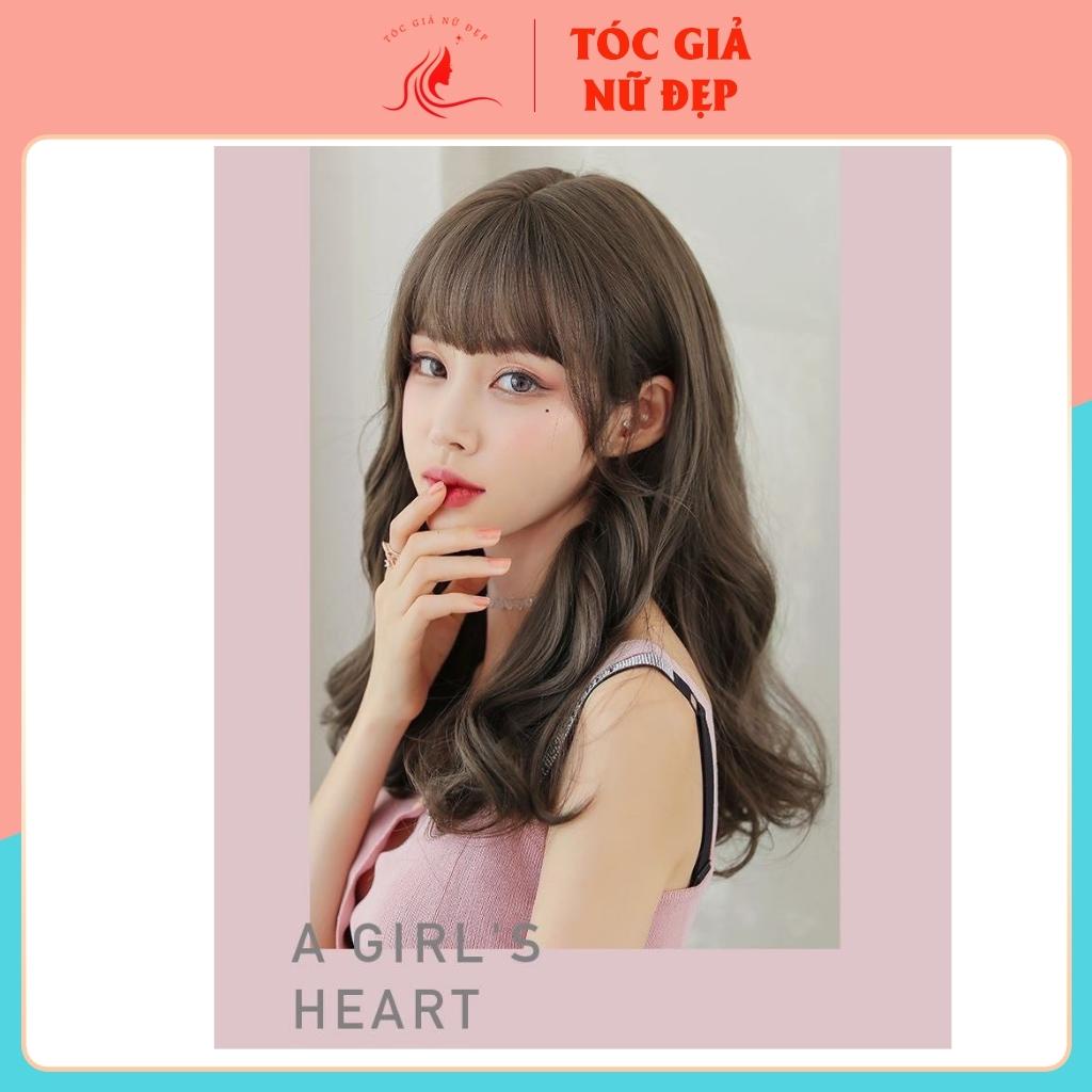 Tóc giả nữ nguyên đầu xoăn ngắn 40cm, C0304, tặng kèm lưới trùm tóc