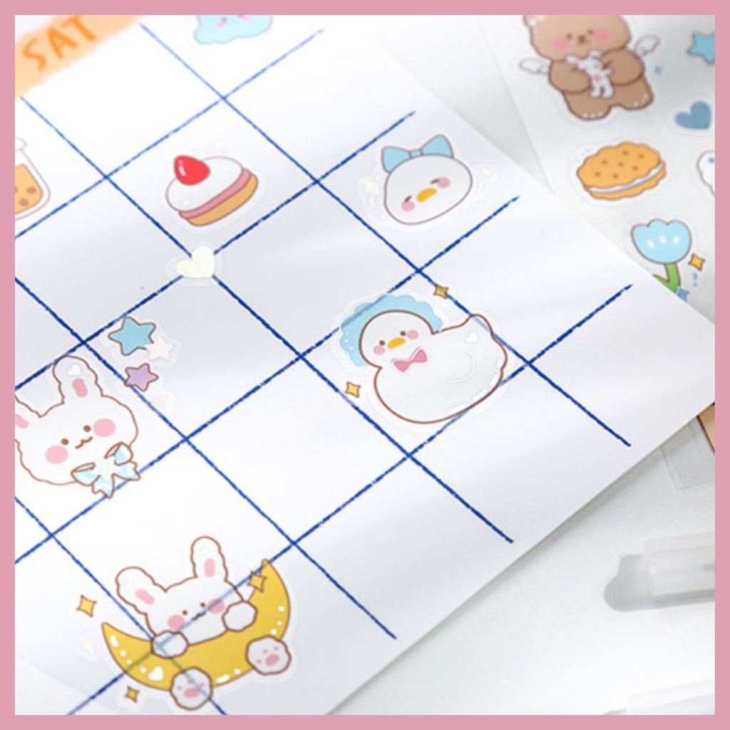 TÚI STICKER NHÃN DÁN GẤU THỎ SIÊU XINH