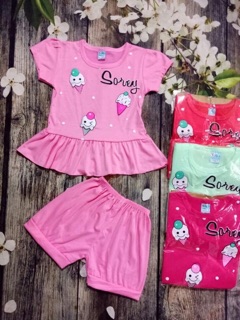 Bộ cotton cho bé gái