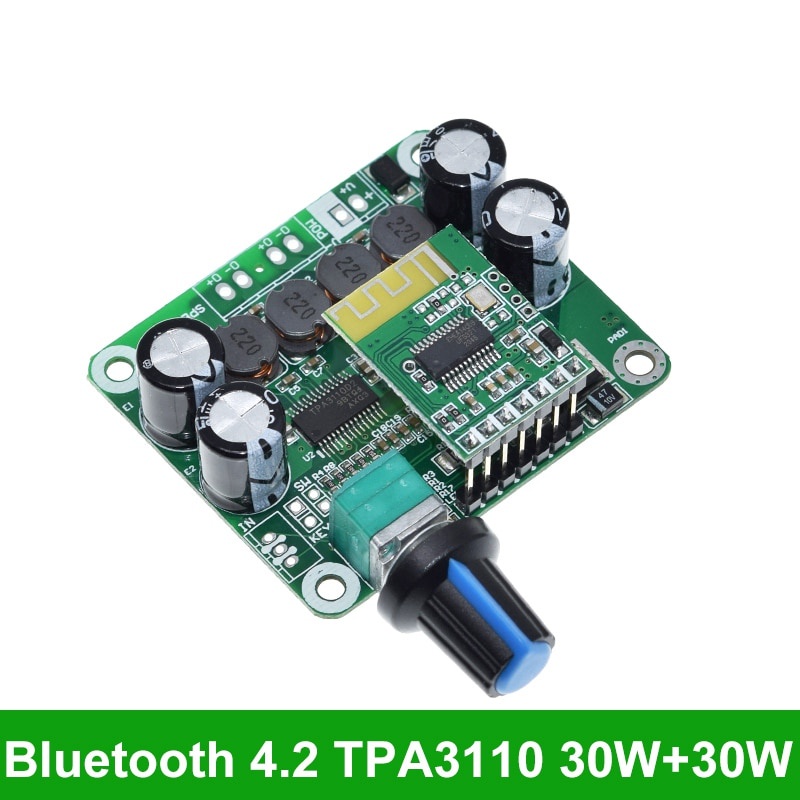 Mô đun khuếch đại âm thanh kỹ thuật số Bluetooth 4.2 Tpa3110 15w / 30w X 2 cho xe ô tô