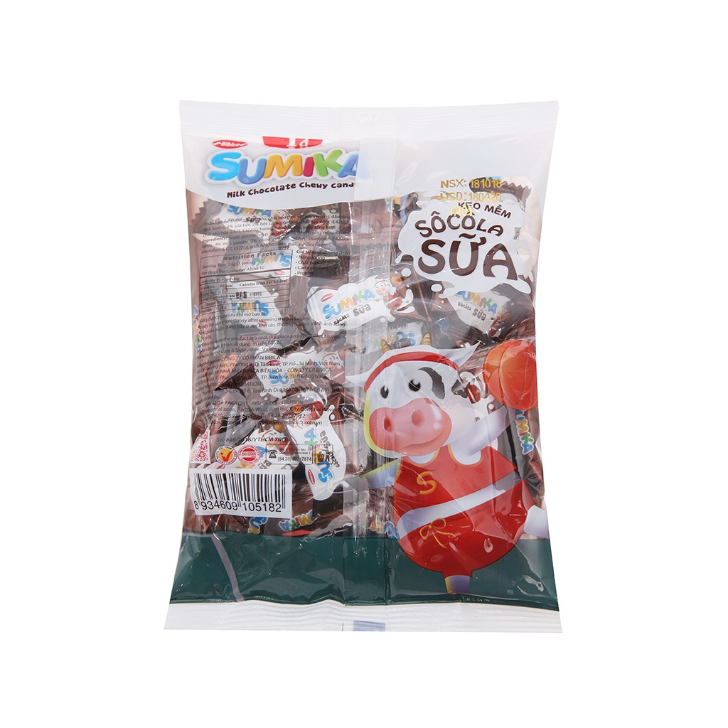 Kẹo Mềm Hương Sữa Sôcôla Chocolate Sumika Bibica (Gói 140g)