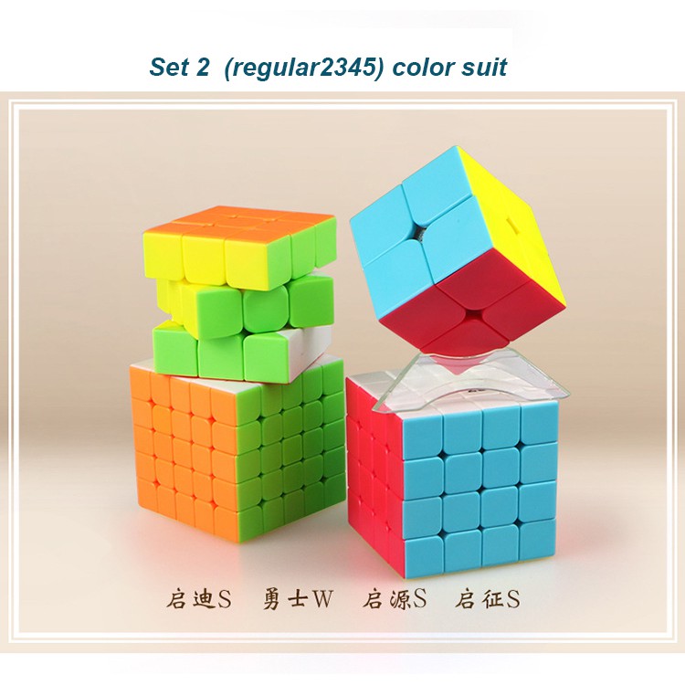 Qiyi Positive Order Combination Suit Magic Cube Set  / Alien shaped Rubik's Cube Set puzzle cube Suit Gift Box toys