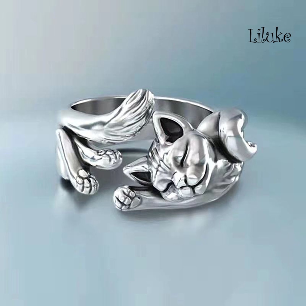 Nhẫn Cưới Hình Mèo LK-Cute Có Thể Điều Chỉnh Kích Cỡ