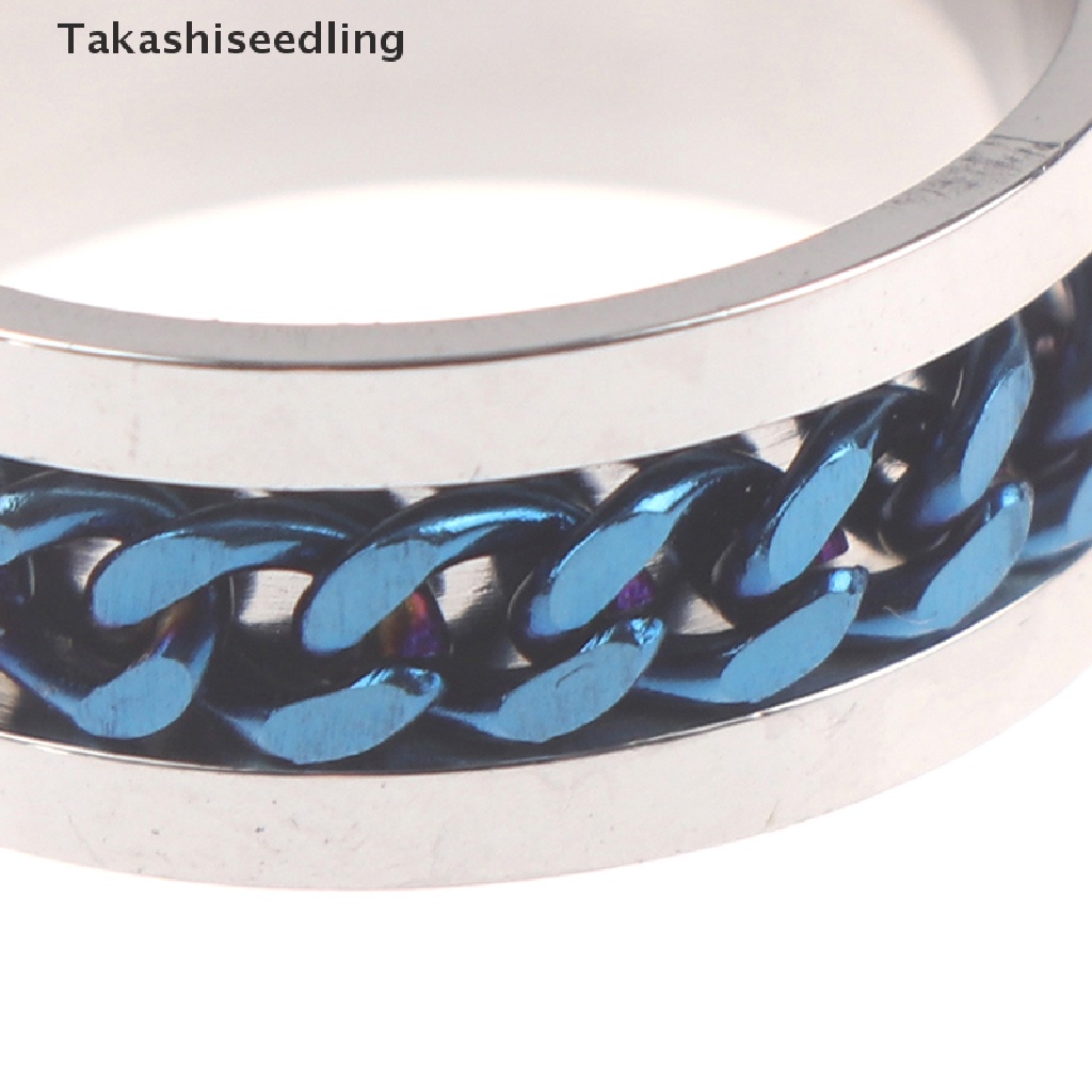 (Takashiseedling) Nhẫn Mở Nắp Chai Bằng Thép Titan Dây Xích Xoay Quà Tặng Tuyệt Vời Cho Unisex