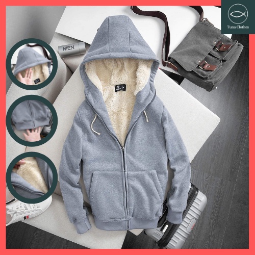 Áo khoác nỉ nam nữ  - Áo nỉ lót lông cừu có khóa - Áo nỉ dày mẫu mới - Thương hiệu TuNa Clothes - Mã K1