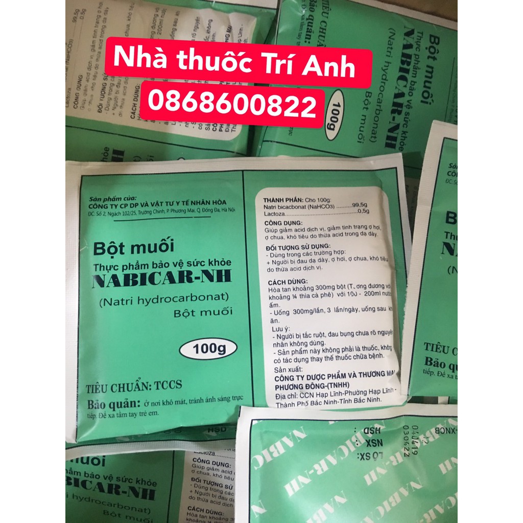 COMBO 3 GÓI MUỐI ĐA NĂNG NABICAR LOẠI 100GR trắng răng đa năng
