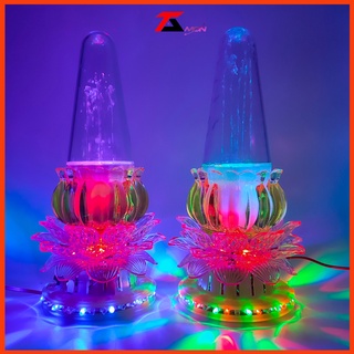 Đèn thờ hoa sen phun nước sáng 7 màu, để bàn thờ gia tiên, thờ phất, đèn bàn thờ sen lớn, đài sen tự đổi màu