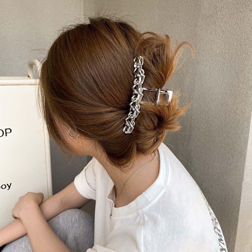 Kẹp Tóc Móng Vuốt Hình Trái Tim Rỗng Phong Cách Vintage Thanh Lịch Dành Cho Nữ Giá Đỡ