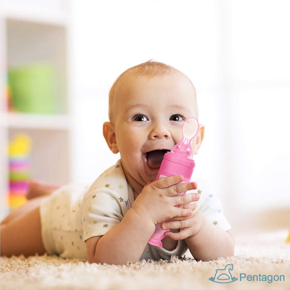 Bình Đựng Thức Ăn Cho Bé Bằng Silicon Mềm Kèm Đế Đứng Tiện Dụng Mang Theo Du Lịch