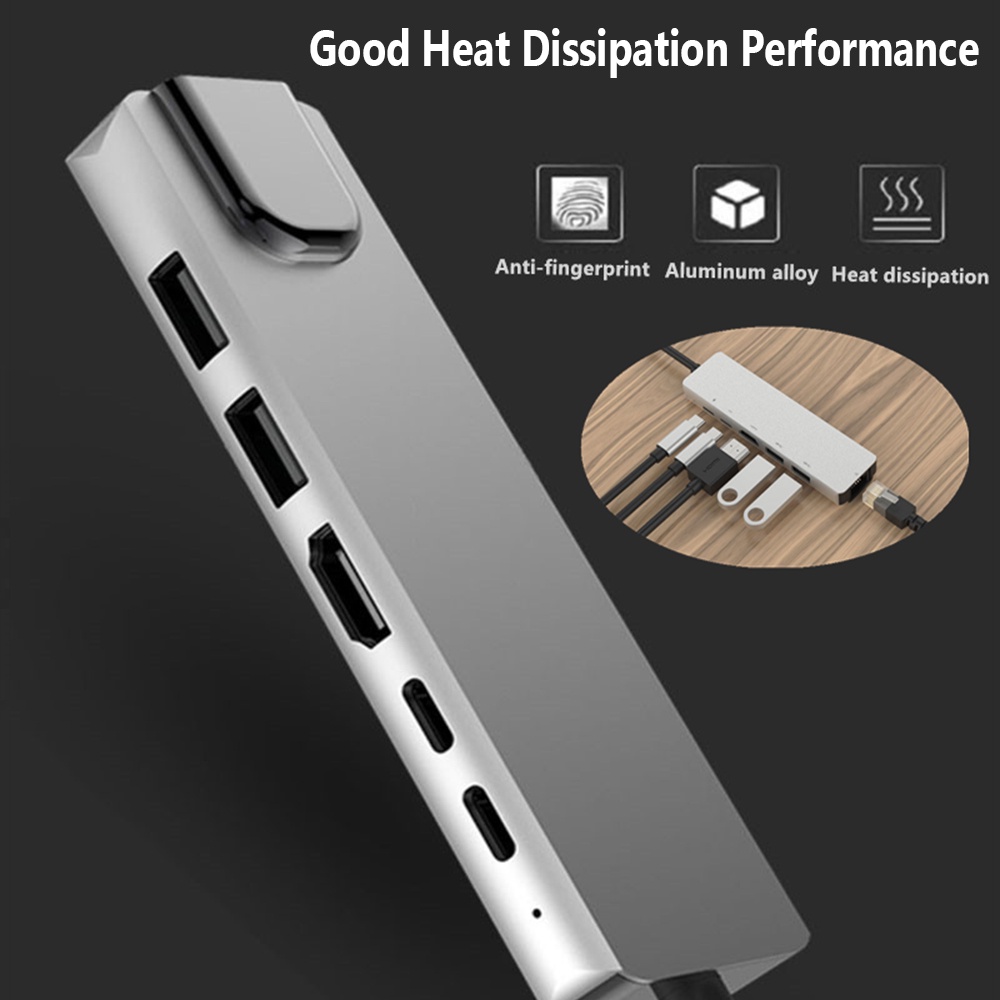 💮LANFY💮 6 in 1 High Speed 4K HDMI Data Transfer USB-C Expander USB 3.1 Type-C Hub PD Charging Multi-port Adapter Alumi | BigBuy360 - bigbuy360.vn