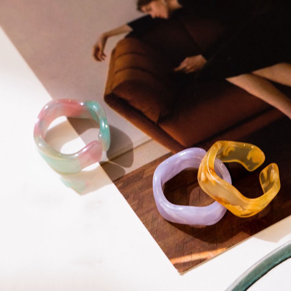 Epoch Nhẫn Đeo Ngón Tay Bằng Nhựa Resin Màu Kẹo Phong Cách Hàn Quốc Thời Trang Mùa Hè Cho Nữ 2021