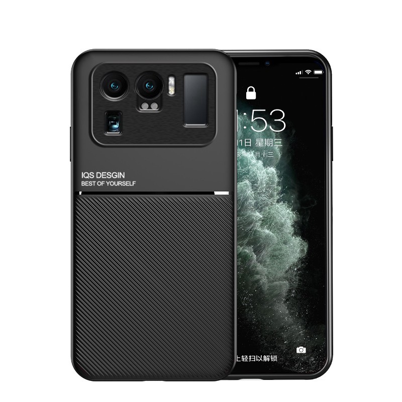 Ốp lưng chất liệu PC và da có nam châm cho xe ô tô tương thích với Xiaomi Mi 11 Ultra / Mi 10S