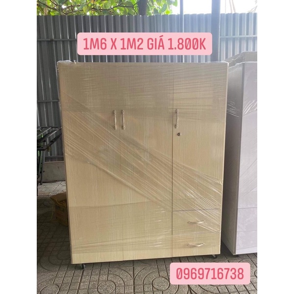 Tủ Nhựa Đài Loan 3 Cánh Cao 1m6 Ngang 1m2 Freeship 15km HCM