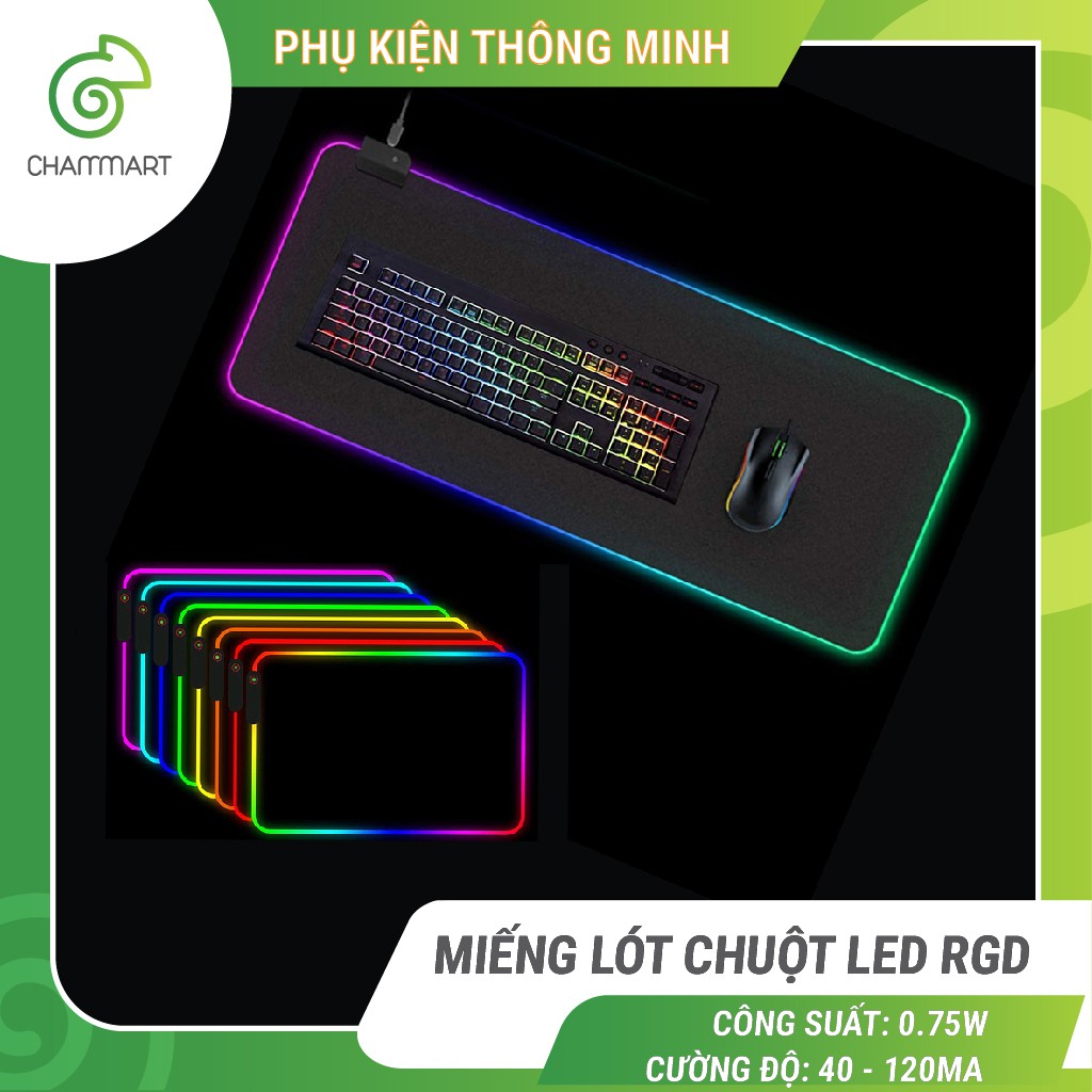 Miếng lót chuột LED RGB Sharkoon bàn di chuột led 7 màu đơn và 3 hiệu ứng ánh sáng chống trượt