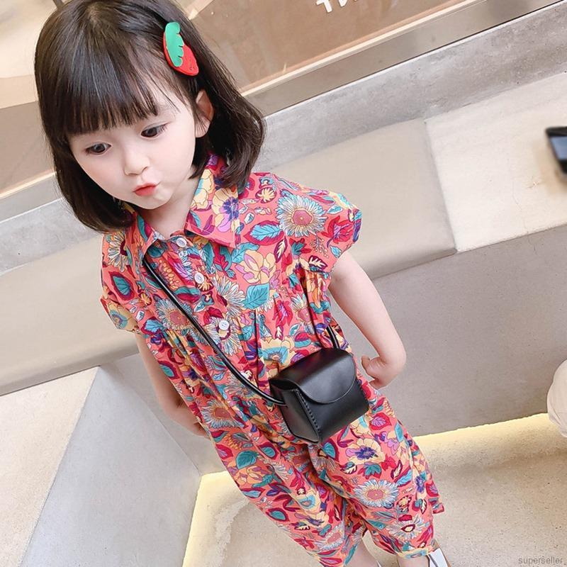 Áo Liền Quần Dáng Rộng Thời Trang Mùa Hè Hàn Quốc Dành Cho Bé Gái